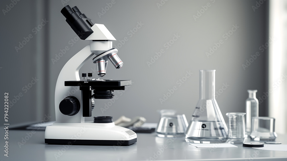 Microscope on the table with chemical tube and glassware in laboratory, Science laboratory research, Test tubes
Microscope on the table with chemical tube and glassware in laboratory, Science laboratory research, Test tubes