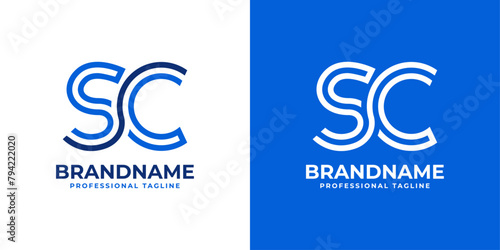 Letters SC Line Monogram Logo, suitable for business with SC or CS initials