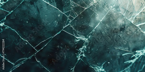 Shattered Beauty: A Close-Up Exploration of Cracked Glass