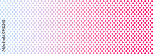 Różowo - niebieski półton, halftone. Baner, miejsce na tekst. Różowe kropeczki na białym tle. Bezszwowe, niebieskie kropeczki, delikatne, cukierkowe tło. photo