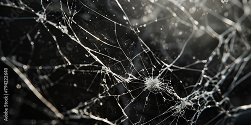 Shattered Beauty: A Close-Up Exploration of Cracked Glass
