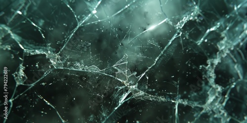 Shattered Beauty: A Close-Up Exploration of Cracked Glass