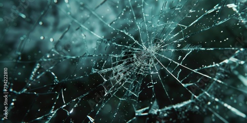 Shattered Beauty: A Close-Up Exploration of Cracked Glass