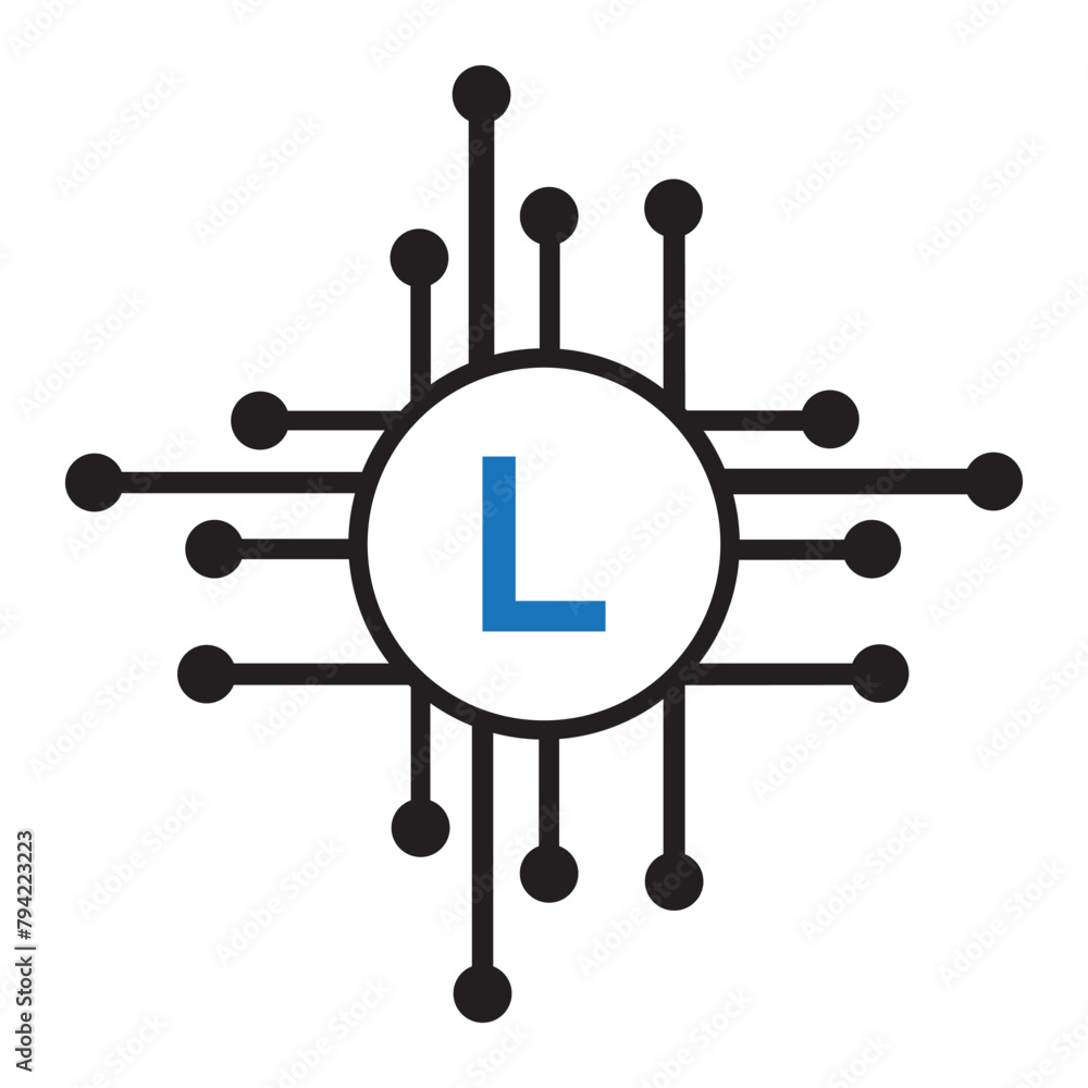 Initial Tec Logo combine with letter L vector template Initial Tec Logo combine with letter L vector template