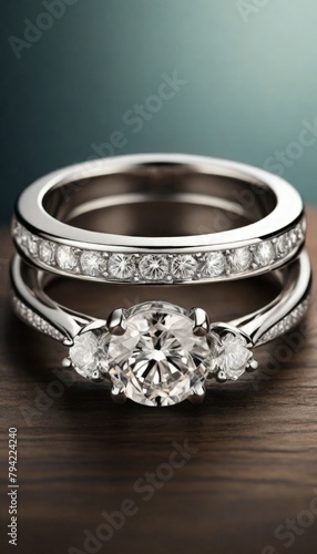 White gold engagement ring with diamond stone
