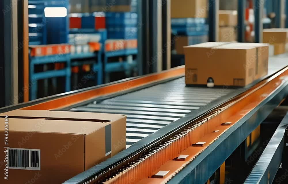 Conveyor belt in modern distribution facility
Conveyor belt in modern distribution facility