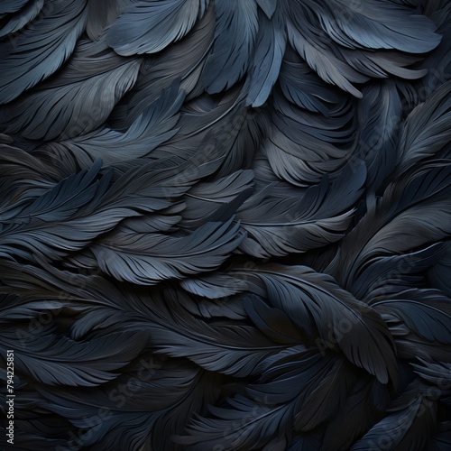 pattern of feathers from a raven
