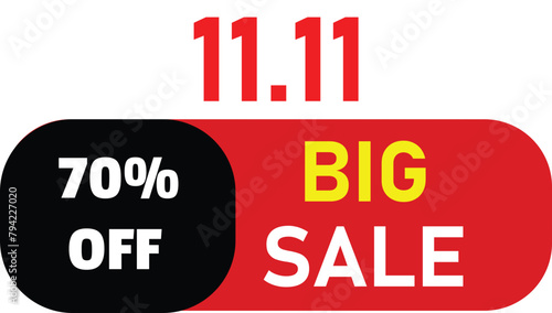 The world 11 11 big sale. vector illustration. 11.11 Flash Sale banner background for ecommerce business retail promotion vector illustration. Use for social media and website.