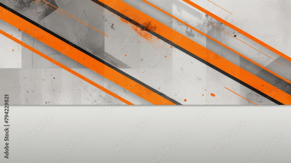 Tech orange stripes on abstract grey grunge corporate header banner geometric background Tech orange stripes on abstract grey grunge corporate header banner geometric background