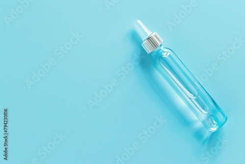 Bottle of water on blue background, perfect for hydration concepts