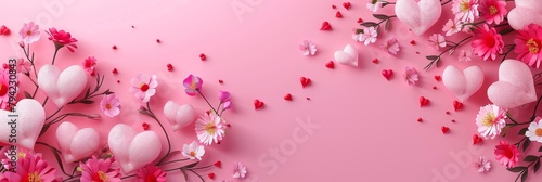 Pink and White Flowers on a Pink Background