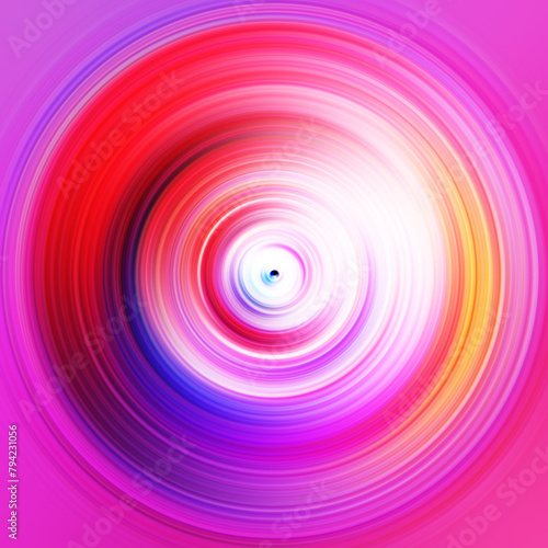 Colorful radial motion effect. Abstract rounded background. Color curves and sphere. Multi color gradient rings and circles wallpaper. Colored texture backdrop and banner.