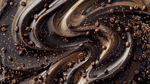 dynamic coffee swirls background, Generative AI