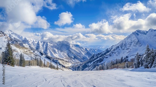 Experience the Thrill of Skiing at Snowbird Resort: Adventure with Breathtaking Mountain photo