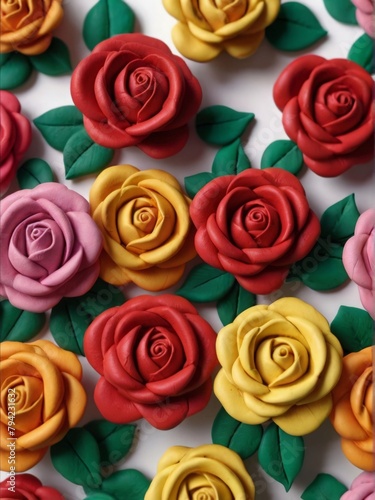 roses made of plasticine