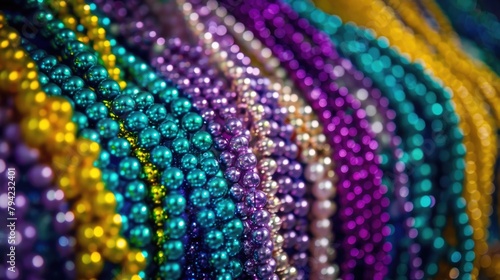 Celebrate Mardi Gras with Colorful Beads - Carnival, Festival, and Party Accessory in Green