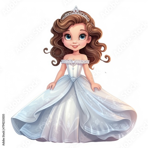 Little Girl in Dress With Tiara