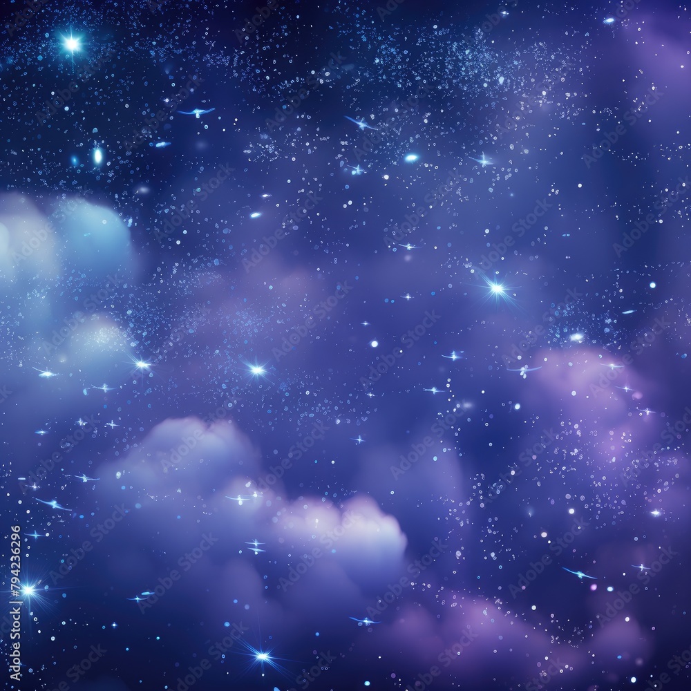 Majestic Night Sky Filled With Stars and Clouds