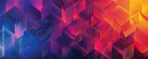 Geometric patterns with gradient color transitions, Abstract geometric background with bright colors