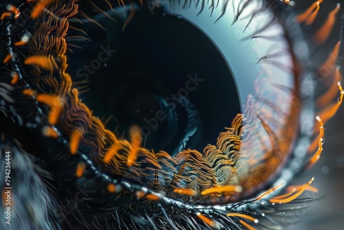Microscopic view of a spider's eye, detailing the complexity of its vision system photo