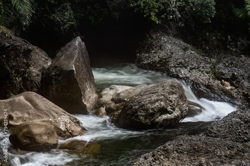 Cascada Rio Hollin is an impressive waterfall in Ecuador photo