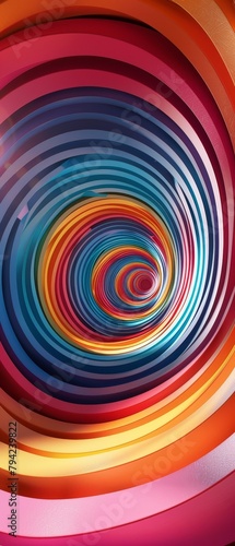 A colorful spiral with a rainbow of colors