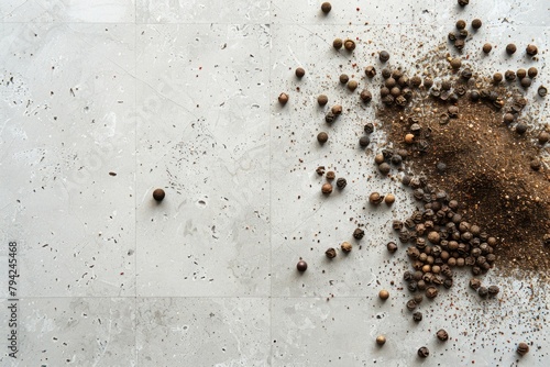 Various spices arranged on a wooden table, perfect for food and cooking concepts © Fotograf
