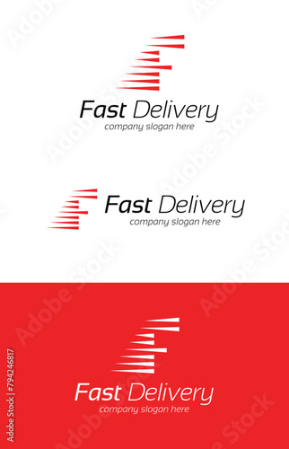 Letter F Speed Fast Delivery Logo