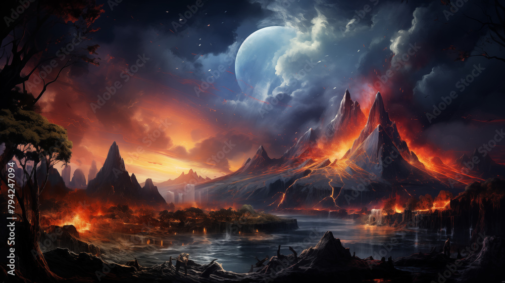 painted volcano enormous astral