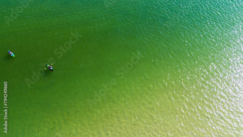 Drone photos of Kayaking off the beach