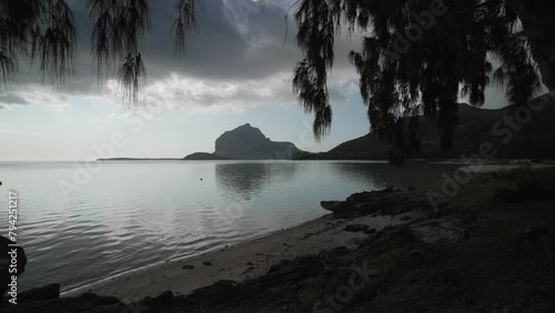View of Le Morne and Indian Ocean from La Morne Brabant, Mauritius, Indian Ocean, Africa photo