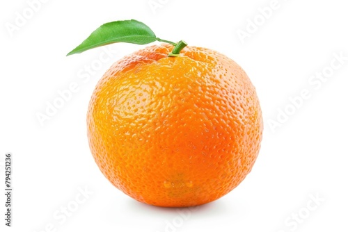 A vibrant orange with a green leaf on top. Suitable for various food and health-related concepts
