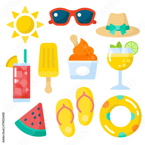 Hot Summer Tropical Beach Clipart for Summertime with Fun Summer Vibes
