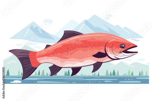 Salmon fish - vector illustration