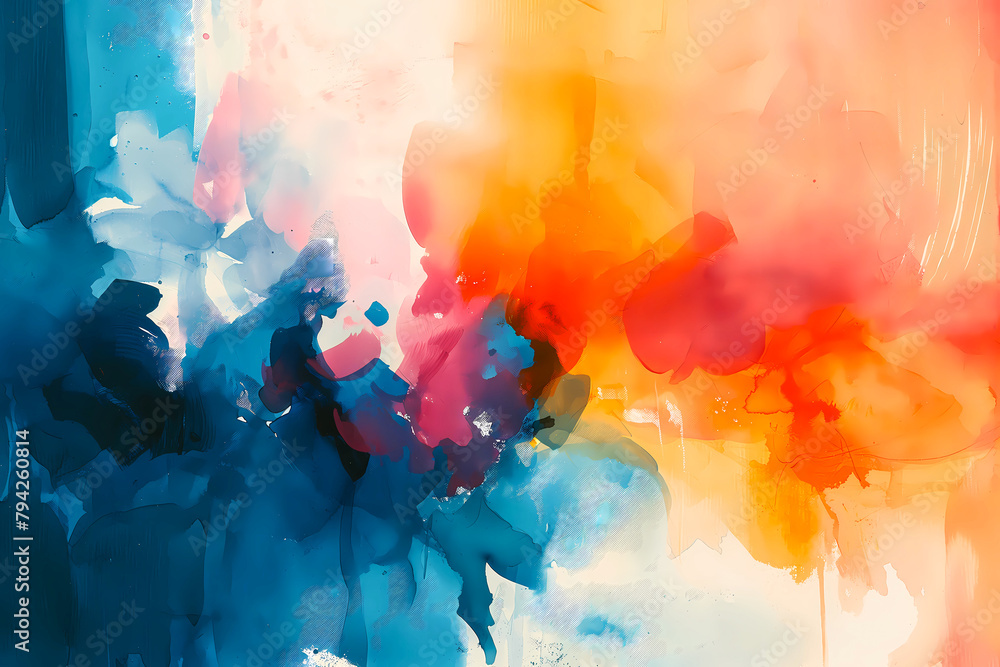 abstract watercolor background with splashes, colorful wallpaper artwork