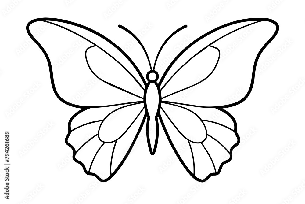 Vector isolated tiny one line butterfly drawing. Simple minimal butterfly line tattoo icon logotype Vector isolated tiny one line butterfly drawing. Simple minimal butterfly line tattoo icon logotype