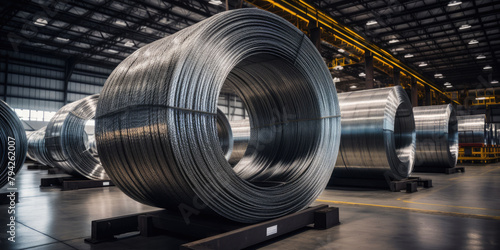 Stacked neatly in a warehouse, cold rolled steel coils await deployment, embodying the strength and durability of industrial materials.