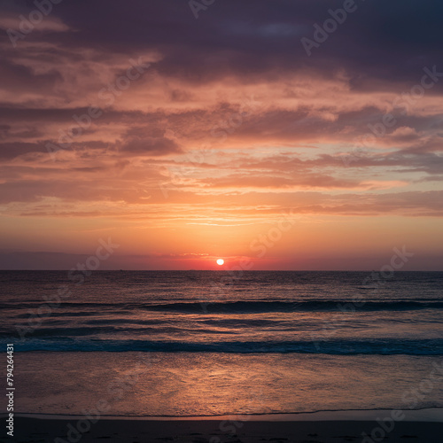 gradient beach palms and the ocean landscape background © Dennys Shaldy N