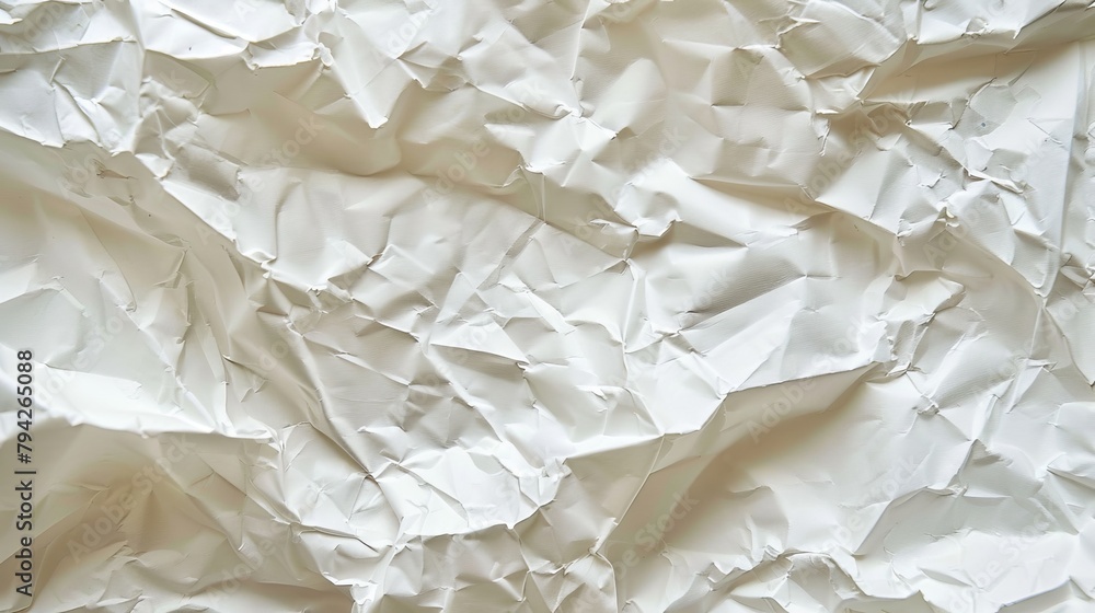 A close-up of a crinkled white paper at the bottom of a sheet A close-up of a crinkled white paper at the bottom of a sheet