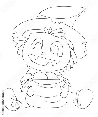 Halloween coloring page for kids photo