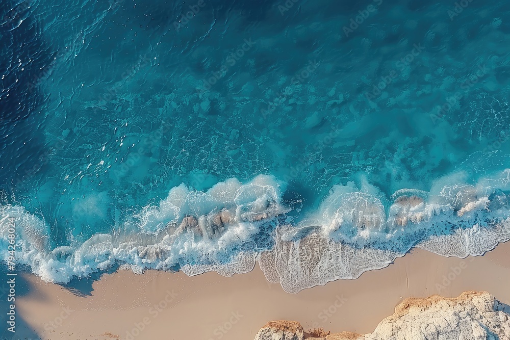 Fototapeta premium beautiful calm ocean beach view on a sunny day professional photography