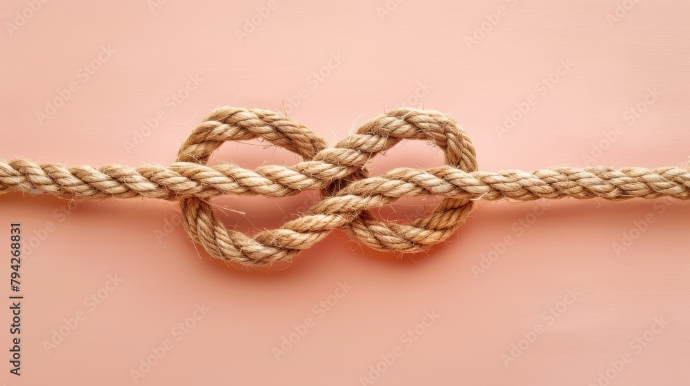 A pink background featuring a single knot, with another smaller knot nestled at its center A pink background featuring a single knot, with another smaller knot nestled at its center