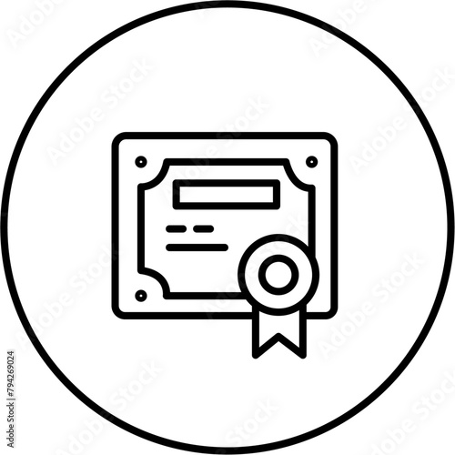 Certificate, Achievement, Accreditation, Award, Diploma, Qualification, Credential, Recognition, Honor, Commendation, Testimonial, icon in black