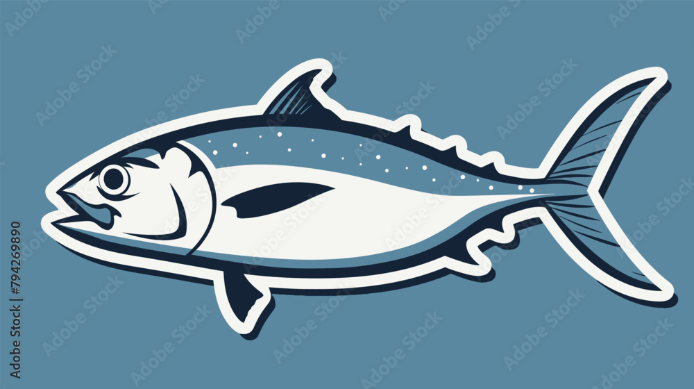 a sticker of a fish on a blue background a sticker of a fish on a blue background