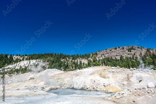 View from within Bumpass Hell hydrothermal area at Lassen Volcanic National Park, California, USA photo