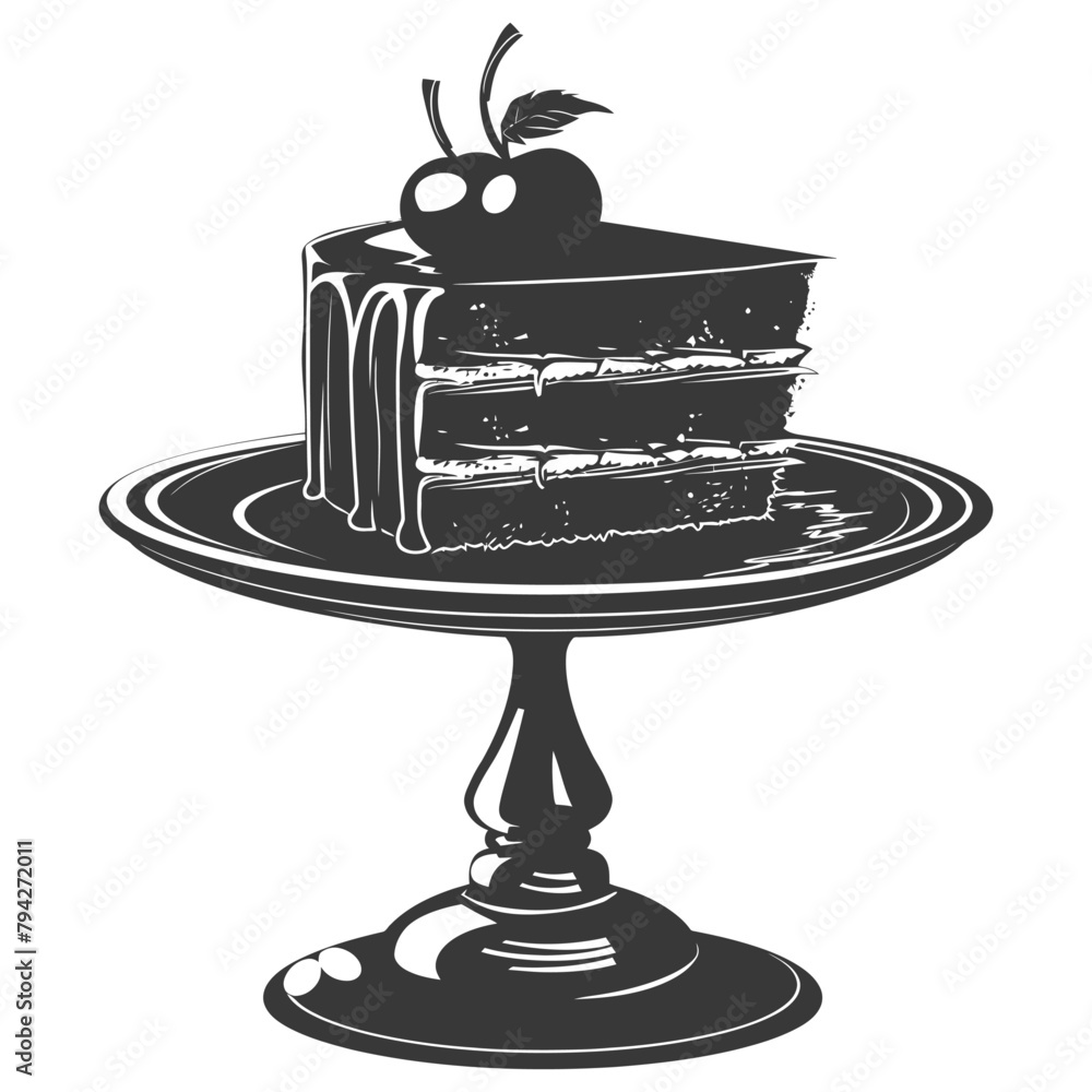 Silhouette cake platter black color only full Silhouette cake platter black color only full