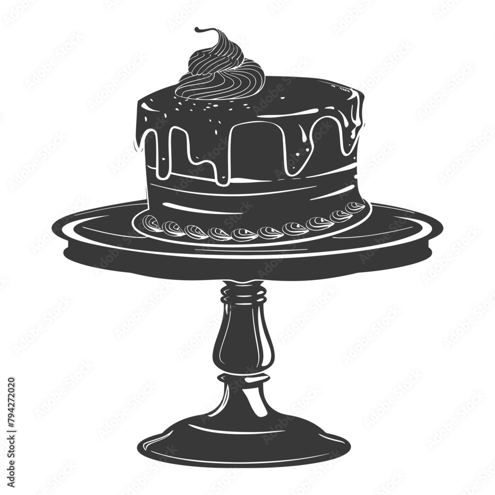 Silhouette cake platter black color only full Silhouette cake platter black color only full