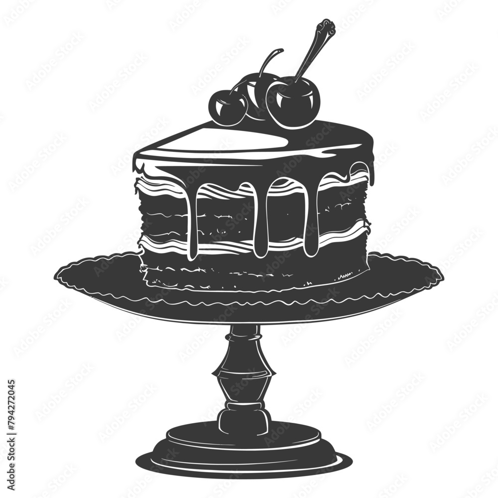 Silhouette cake platter black color only full Silhouette cake platter black color only full
