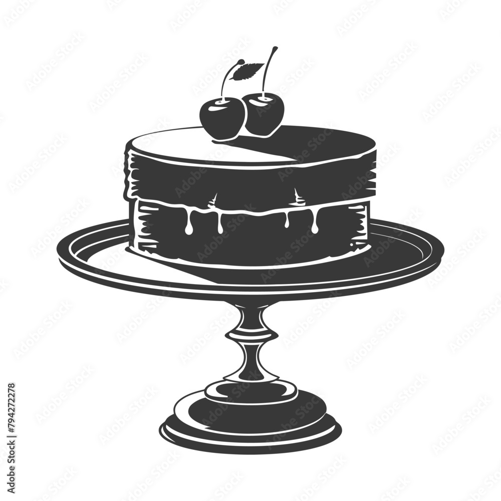 Silhouette cake platter black color only full Silhouette cake platter black color only full