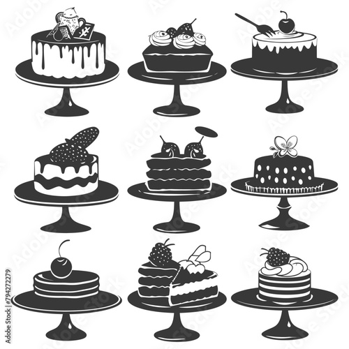 Silhouette cake platter black color only full